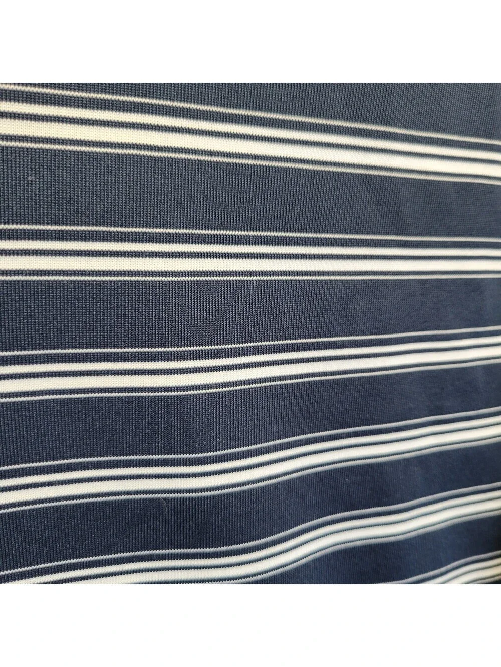 ADIDAS CLIMALITE Men's Polo Shirt Sz L Navy Blue and White Striped